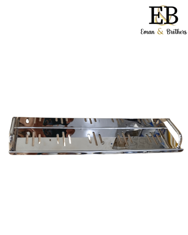 7-piece stainless steel bathroom accessory set by Eman & Brothers with cup holder, towel rod, hooks, and more