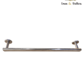 7-piece stainless steel bathroom accessory set by Eman & Brothers with cup holder, towel rod, hooks, and more