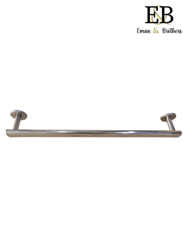 7-piece stainless steel bathroom accessory set by Eman & Brothers with cup holder, towel rod, hooks, and more
