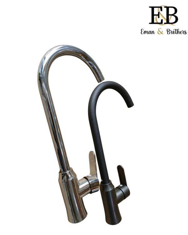 Single‑Outlet Kitchen Sink Mixer Tap – Chrome & Matte Grey | China‑Made
