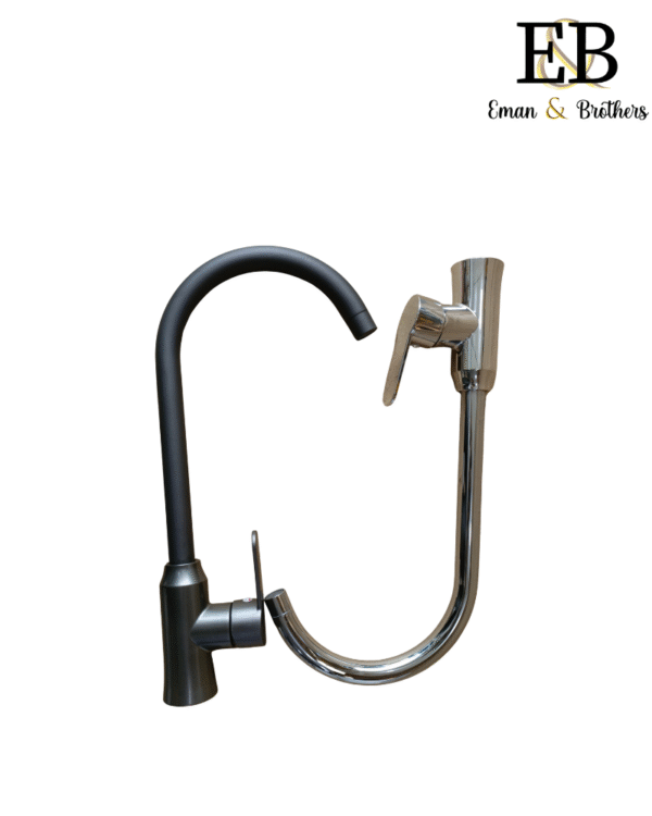 Single‑Outlet Kitchen Sink Mixer Tap – Chrome & Matte Grey | China‑Made