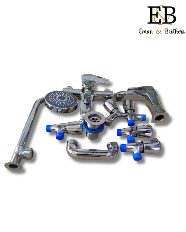Premium 7-Piece Brass Bath Set – Chrome Finish