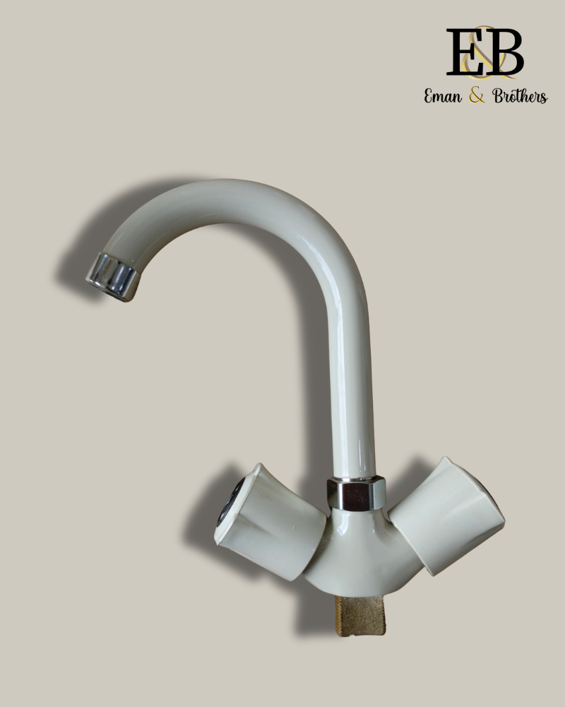 7-Piece Brass Bath Set-White and Ivory Color