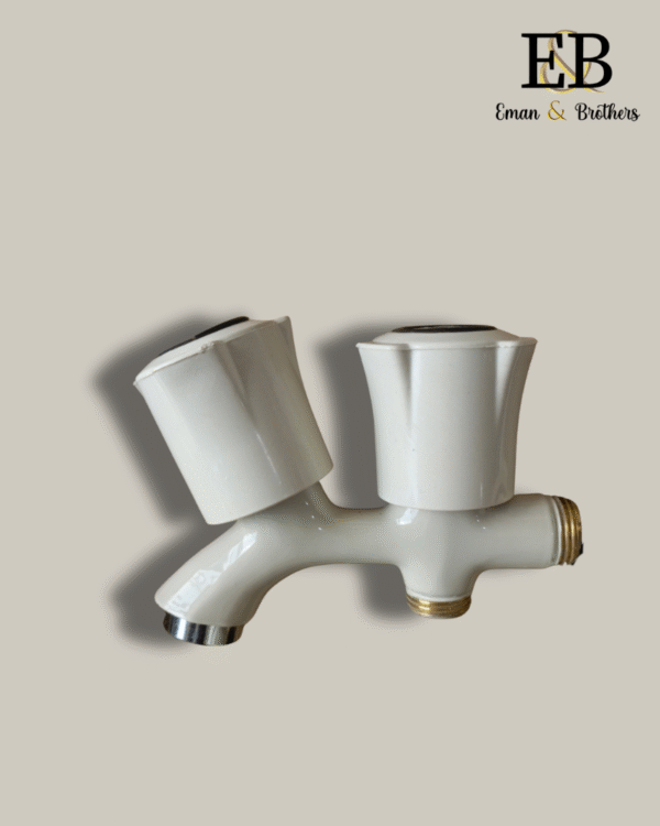 7-Piece Brass Bath Set-White and Ivory Color