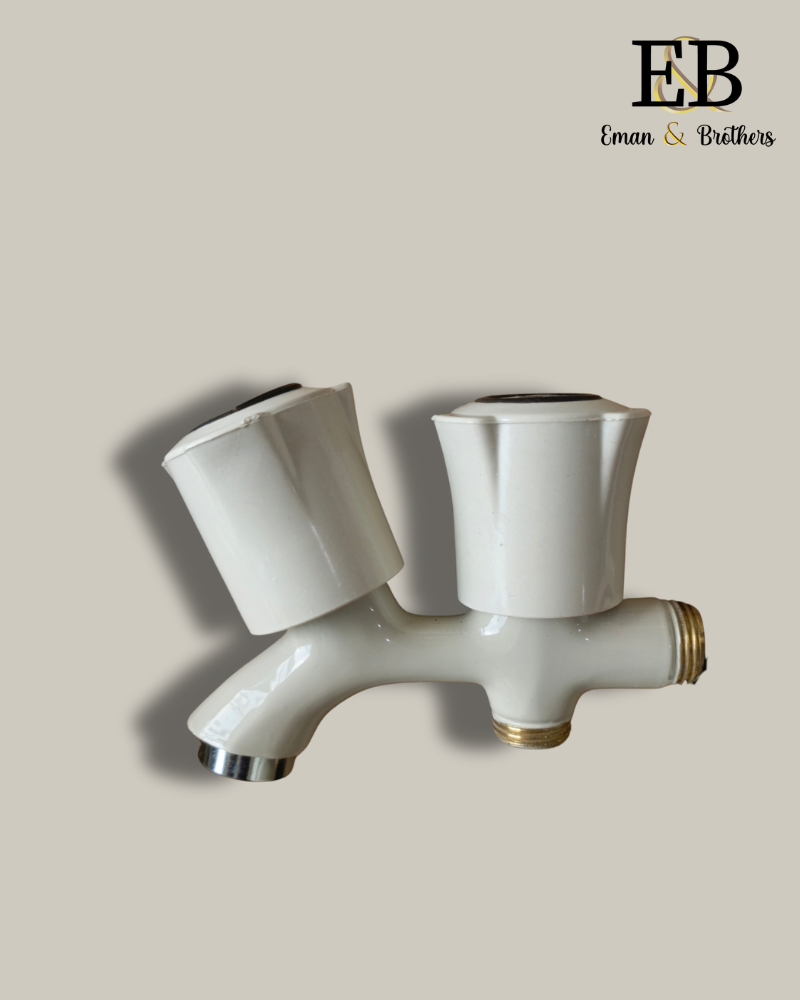 7-Piece Brass Bath Set-White and Ivory Color