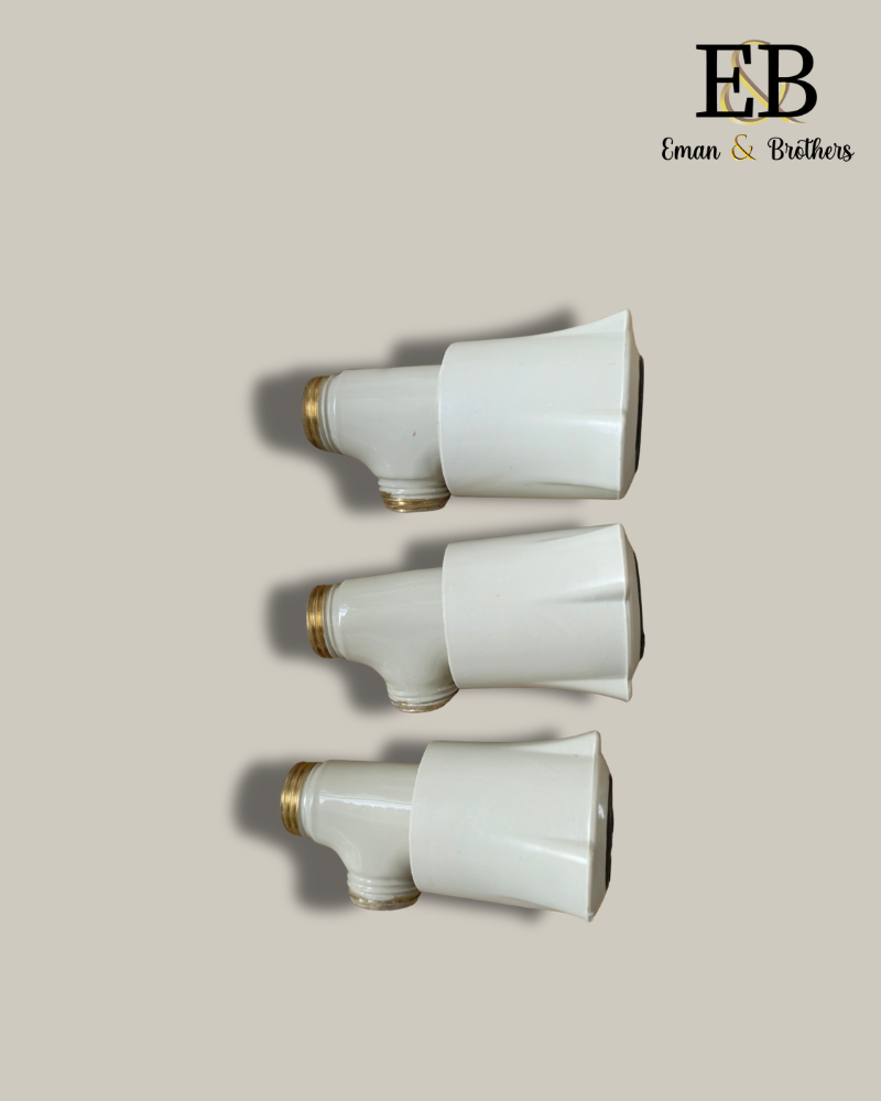 7-Piece Brass Bath Set-White and Ivory Color